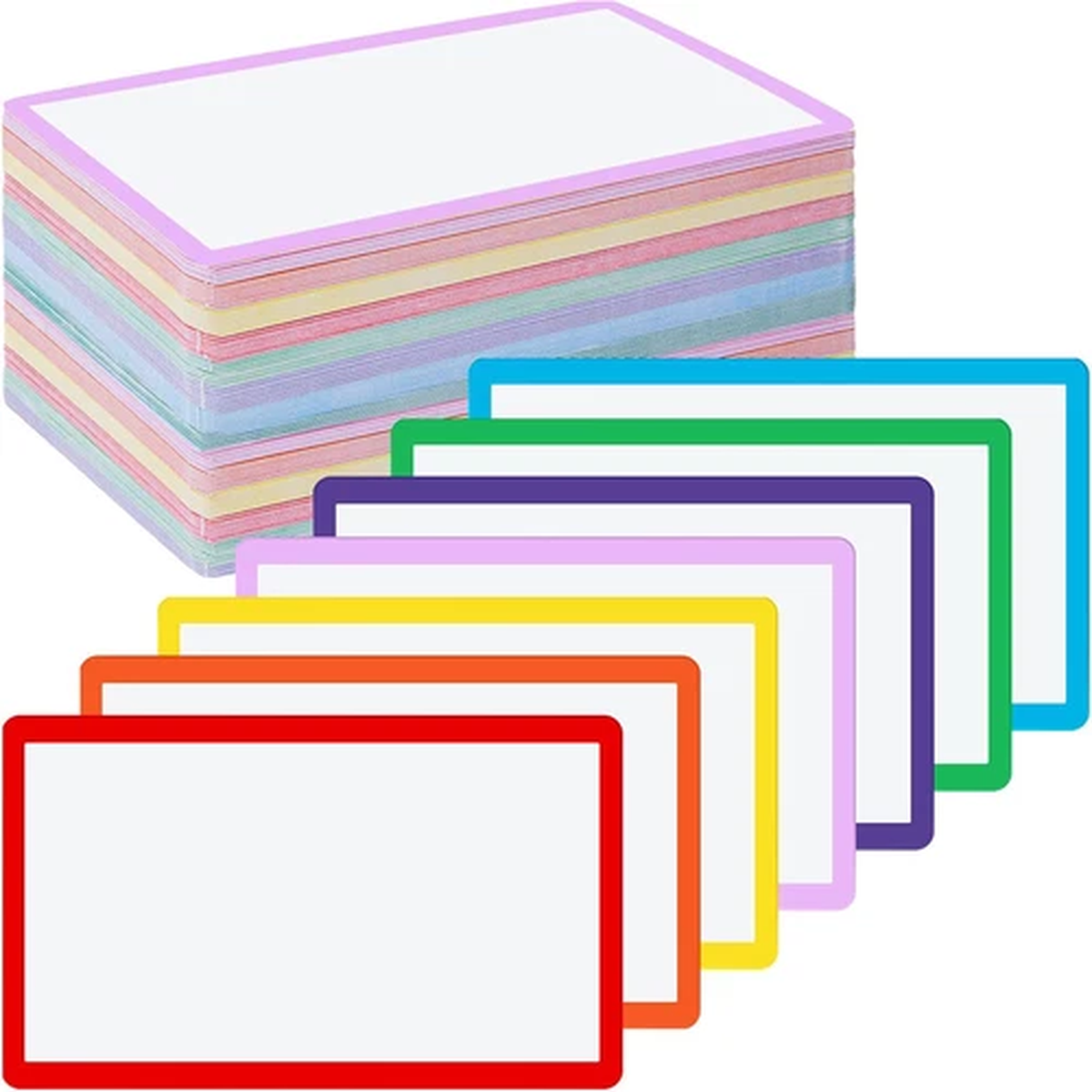 100 Pcs Dry Erase Index Cards 4 x 6 Inch Laminated Reusable Dry Erase Note Ca...
