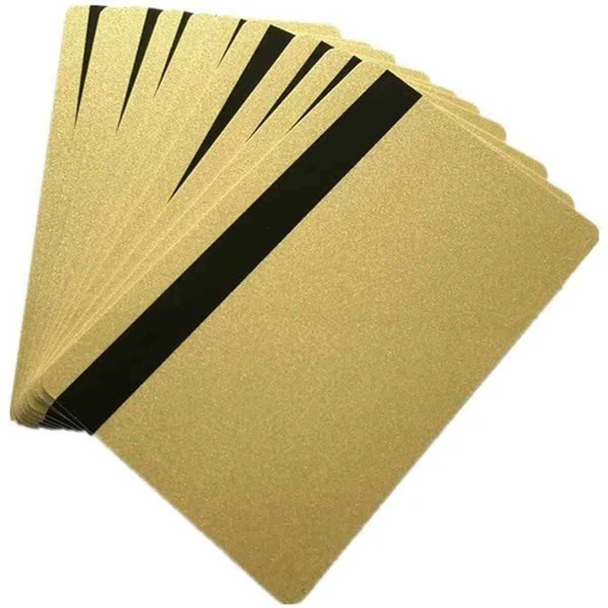 100 Premium Graphic Quality Gold PVC w/HiCo 2 Track Cards CR80 30 Mil Standard